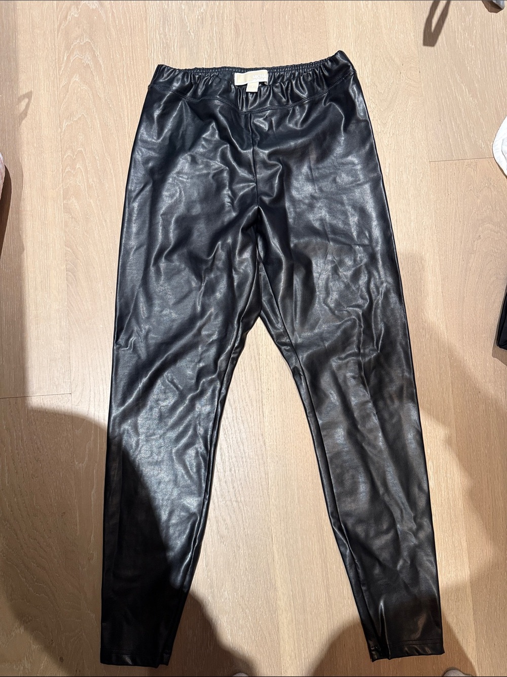 MICHAEL Michael Kors Black Faux Leather Leggings